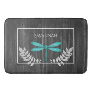 Tapis De Bain Turquoise Dragonfly Rustique Personnalisé Mat de b