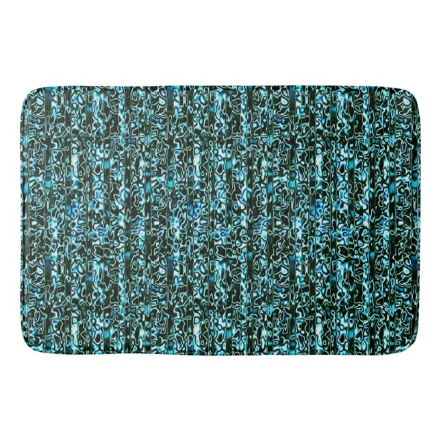 Tapis de bain Turquoise et Noir (Devant)