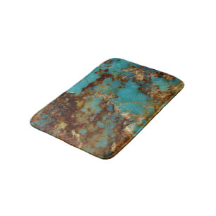 Tapis De Bain Turquoise et or