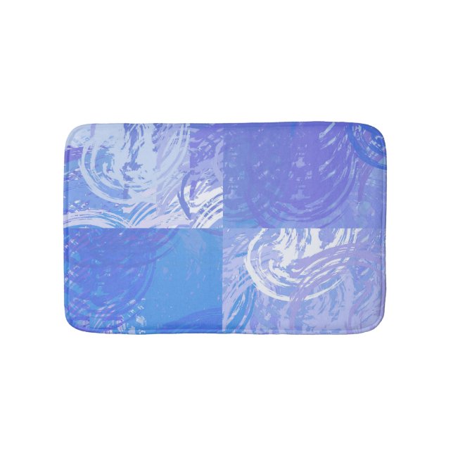 Tapis De Bain Turquoise et violet Abstrait (Devant)