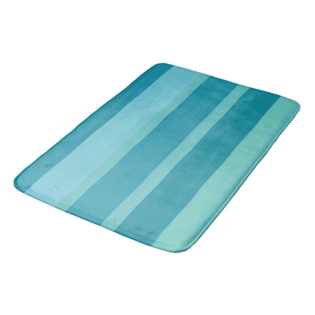 Tapis De Bain Turquoise turquoise et rayures Aqua (Angle)