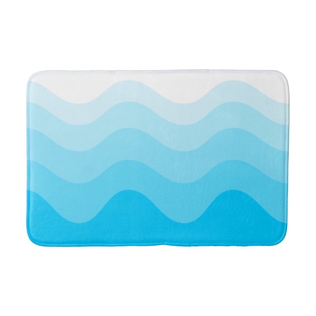 Tapis De Bain Turquoise Wavey Grille de bain moderne (Devant)