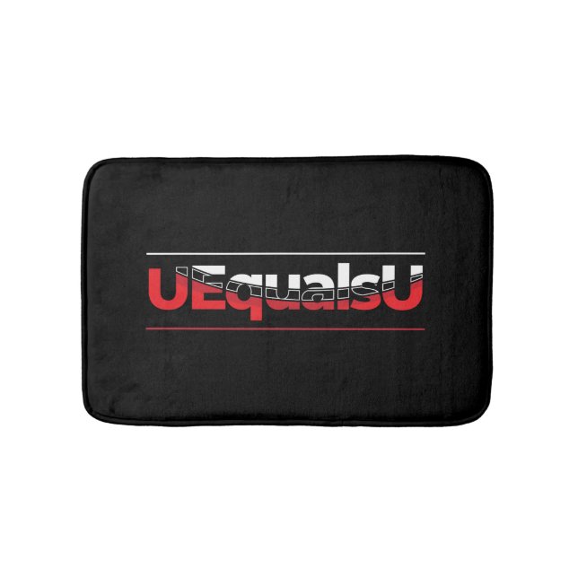 Tapis De Bain UEqualsU VIH Typographie indétectable Art (Devant)