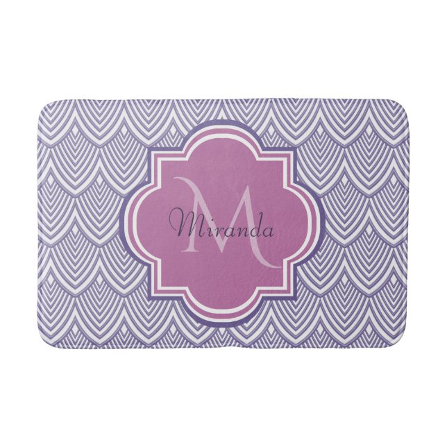 Tapis De Bain Ultra Violet Arborescence pétoncles Nom du monogra (Devant)