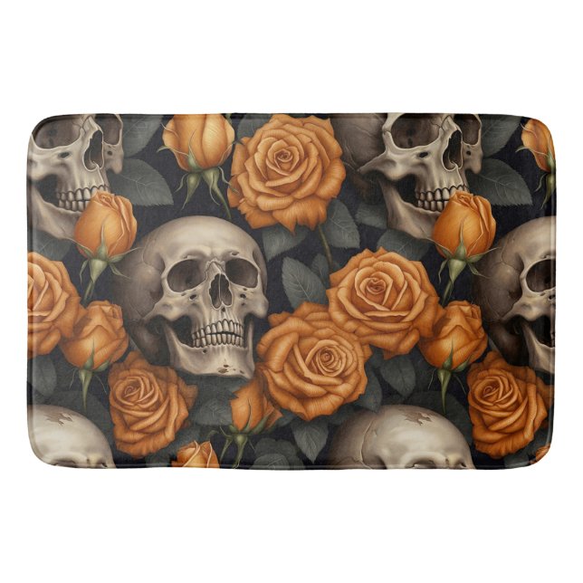 Tapis De Bain Un crâne et une série Rose 11 (Devant)