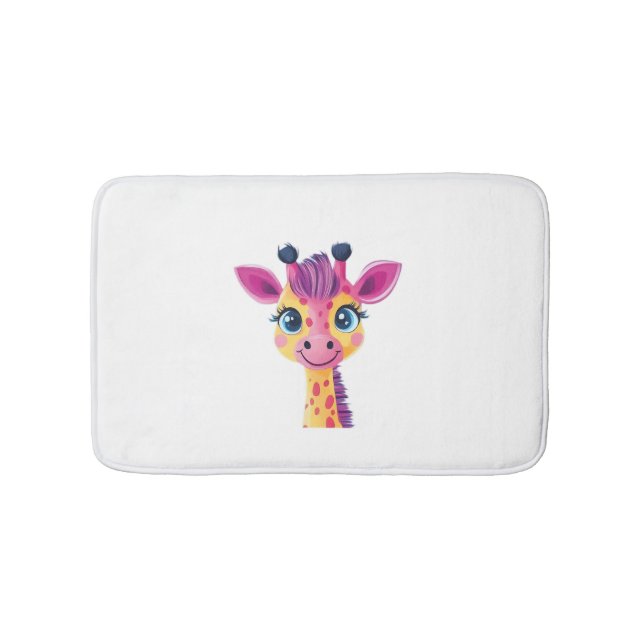 Tapis De Bain Un design gai et fantaisiste d'une jeune girafe (Devant)