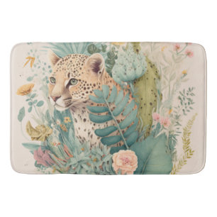 Tapis De Bain Un léopard derrière la coutume du buisson