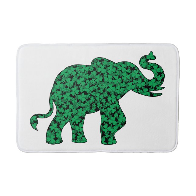Tapis De Bain un mignon éléphant composé de shamrocks (Devant)