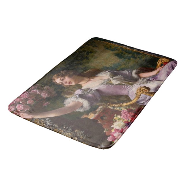 Tapis De Bain Une Dame En Robe Lilac Avec Fleurs (Angle)