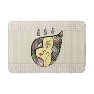 Tapis De Bain Une Fleur Dans Le Mat Du Bain