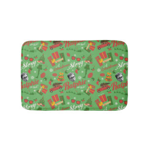 Tapis De Bain Une histoire de Noël Motif d'icône verte