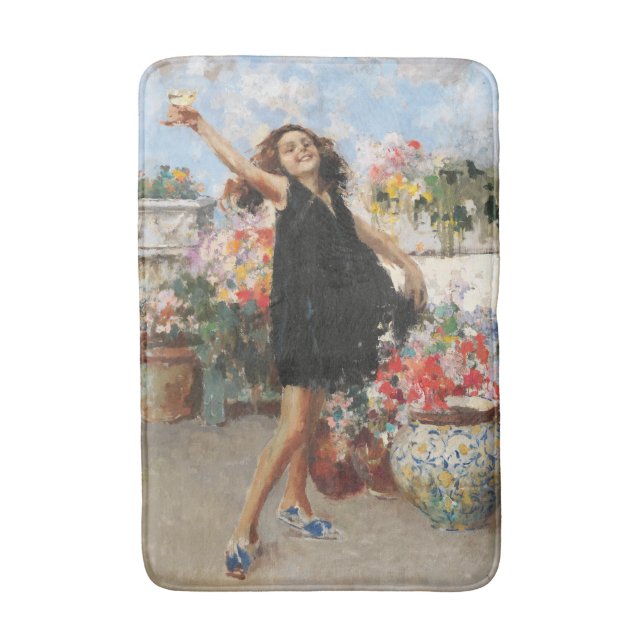 Tapis De Bain Une Jeune Femme Fête La Victoire (Vincenzo Irolli) (Devant (Vertical))