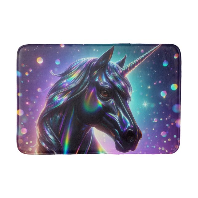 Tapis De Bain Unicorne dans un Arrière - plan étincelant (Devant)
