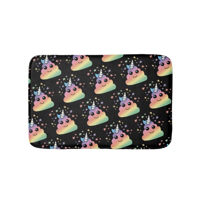 Tapis De Bain Unicorne Rainbow Poop Emoji (Devant)