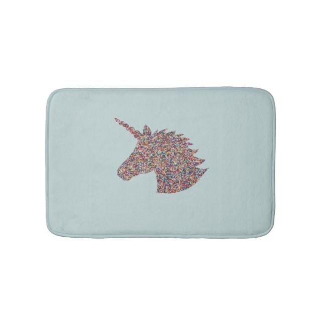 Tapis De Bain Unicorne Saupoudrer Turquoise Bath Mat (Devant)