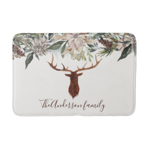 Tapis De Bain Vacances de feuillage fleuri et rustique
