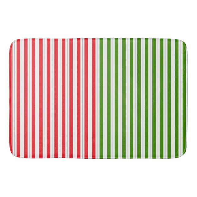 Tapis De Bain Vacances Rouge & Elf Green Candy Stripe (Devant)