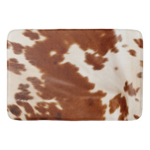 Tapis De Bain Vache blanche Brown