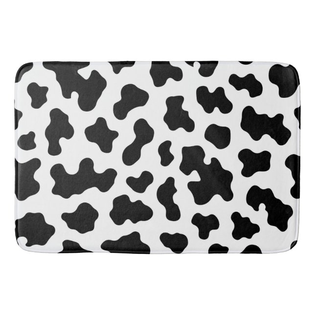 Tapis De Bain Vache blanche et noire Imprimer (Devant)