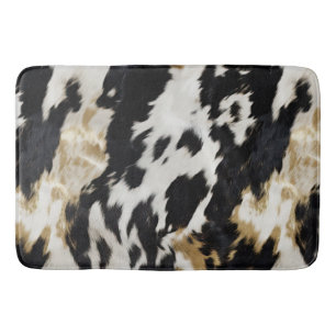 Tapis De Bain Vache blanche noire