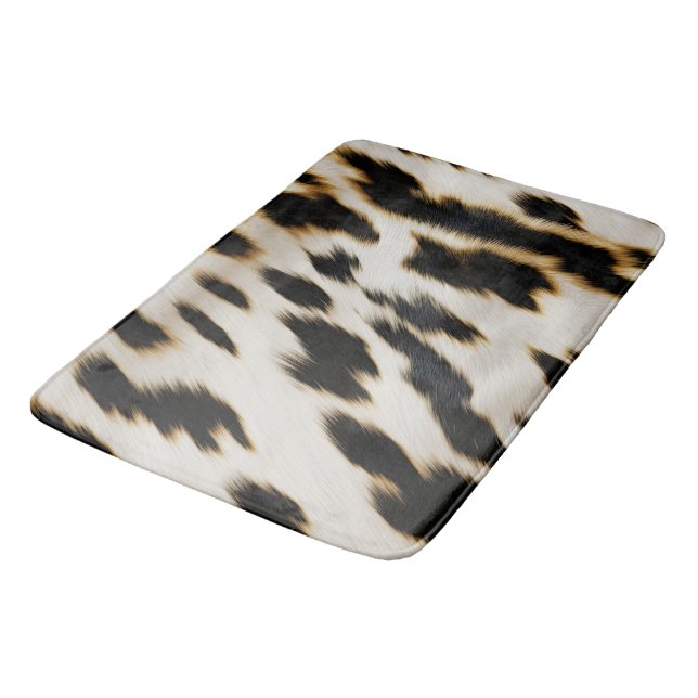 Tapis De Bain Vache blanche noire (Angle)
