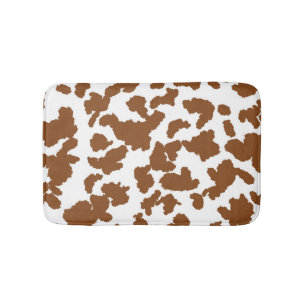 Tapis De Bain Vache Brown Et Blanche Cacher Motif fourrure