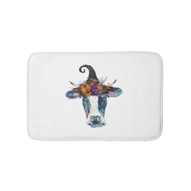Tapis De Bain Vache noir blanc Halloween sorcière (Devant)