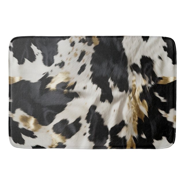 Tapis De Bain Vachette blanche noire (Devant)