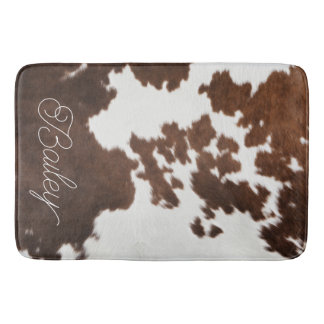 Tapis De Bain Vachette Brown et blanche