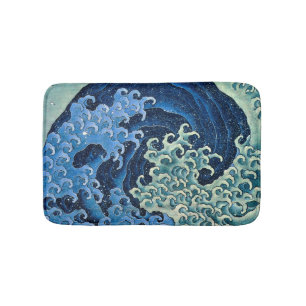 Tapis De Bain Vague féminine de Hokusai Océan Vintage
