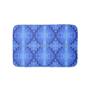 Tapis De Bain Vagues bleues réfléchissantes Moderne Design abstr