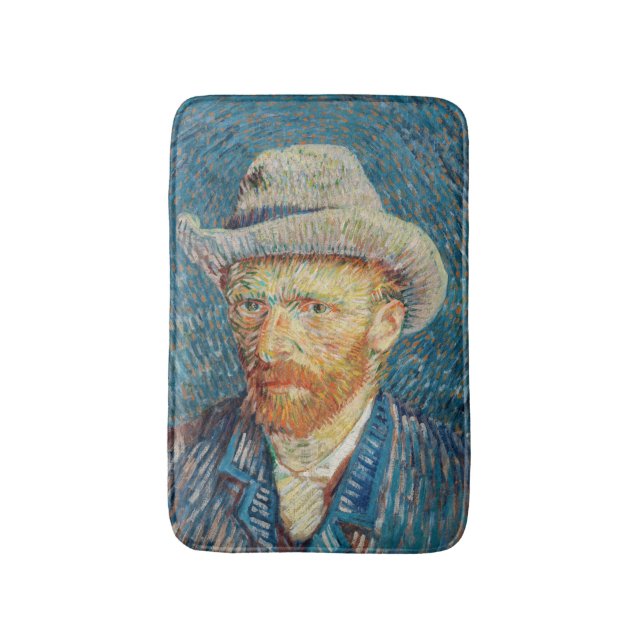 Tapis De Bain Van Gogh - Autoportrait avec un Casquette gris (Devant (Vertical))