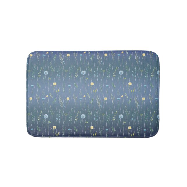 Tapis De Bain Verdure Aquarelle Rustique Fleur fleurie botanique (Devant)