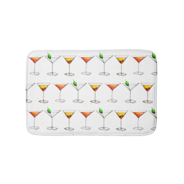 Tapis De Bain Verres à cocktails Bar Mixte Boissons Martini Cosm (Devant)