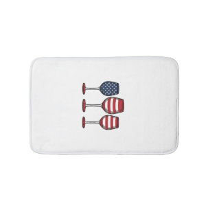 Tapis De Bain Verres à vin patriotiques dessin de t-shirt vector