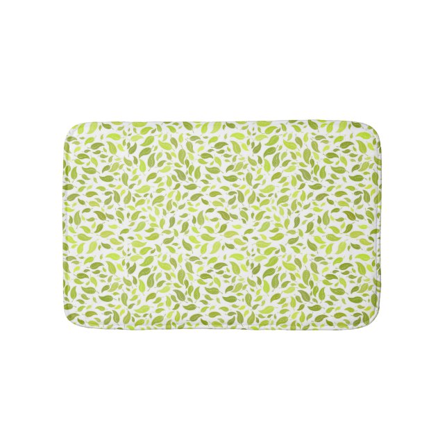 Tapis De Bain Vert Feuille Nature Imprimer, Plante Motif feuille (Devant)