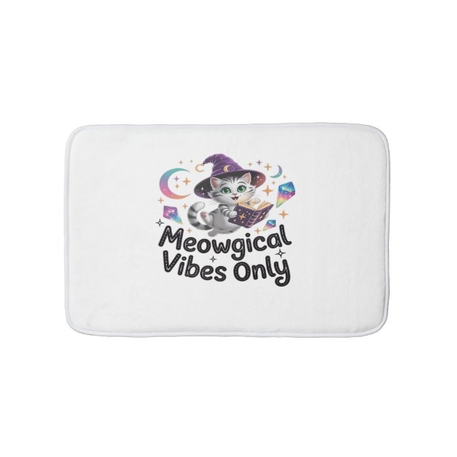 Tapis De Bain Vibes Méowgiques Uniquement, Chat Kawaii Witch Flo (Devant)