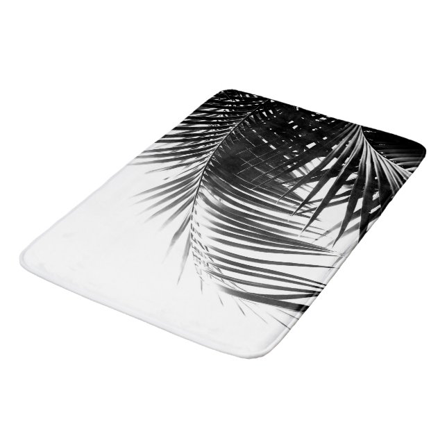 Tapis De Bain Vibes noires et blanches de palmiers Feuilles #1 # (Angle)