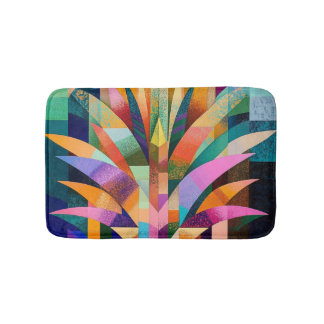Tapis de bain vibrant abstrait Agave