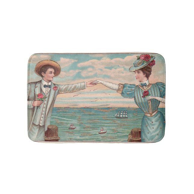 Tapis De Bain Victorian Beach Love Dressy Ocean Mariage Couple (Devant)