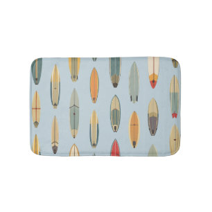 Tapis De Bain Vie de Surf   Graphisme Rétro de Planche de Surf B