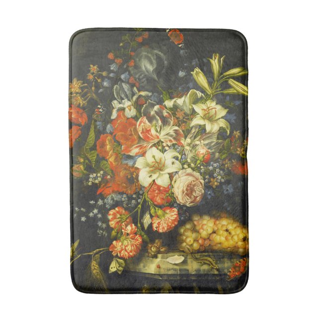 Tapis De Bain Vie morte avec fleurs et fruits (Devant (Vertical))