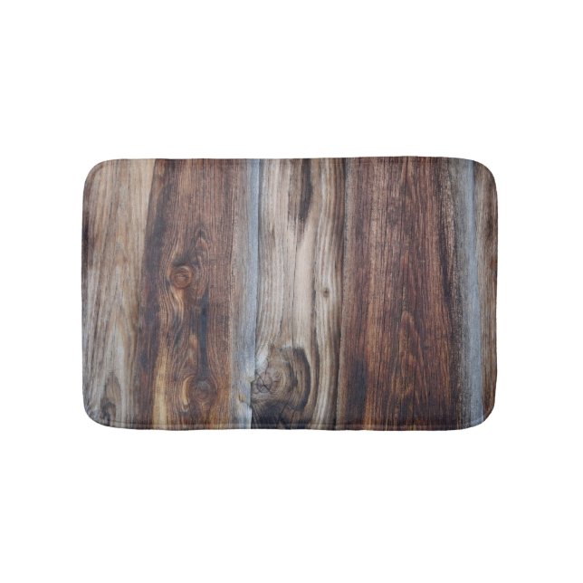 Tapis De Bain Vieille texture en bois patinée de mur (Devant)