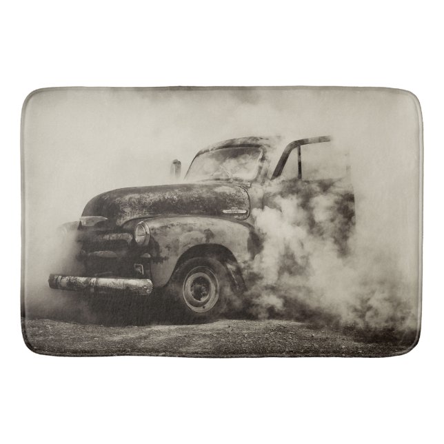 Tapis De Bain Vieux burn-out rouillé de camion (Devant)