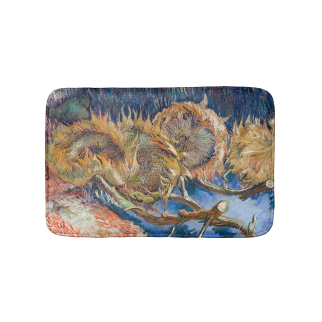 Tapis De Bain Vincent van Gogh - Fleurs de soleil coupées en qua (Devant)