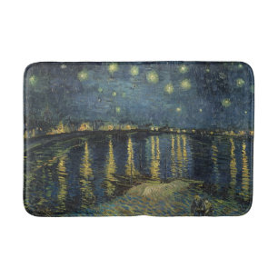 Tapis De Bain Vincent van Gogh   Nuit étoilée sur le Rhône