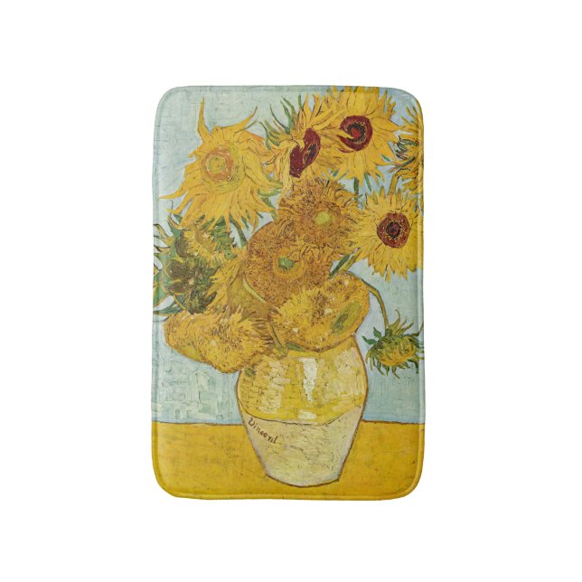 Tapis De Bain Vincent Van Gogh - Vase avec douze tournesols (Devant (Vertical))