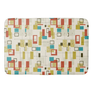 Tapis De Bain Vintage, Atomique, Moderne du milieu du siècle, Ré