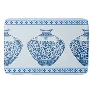 Tapis De Bain Vintage Blue Chinoiserie Ginger Jars Vases