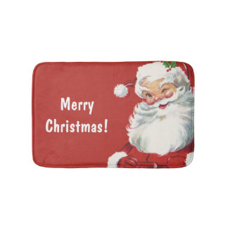 Tapis De Bain Vintage Christmas, Jolly Santa Claus Winking